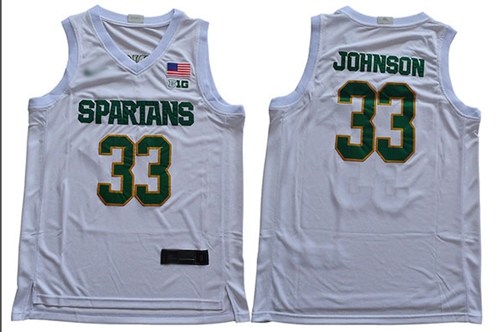 Michigan State Spartans #33 Magic Johnson White 2019 Basketball Stitched College Jersey